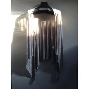 Martino Midali Women Medium Viscose Drape Front Cardigan Sweater Tan Lightweight